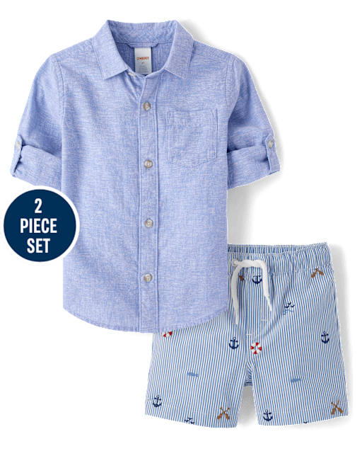 Boys Embroidered Coastal 2-Piece Swim Set - Swim Shop - lbl_product_image_view_1