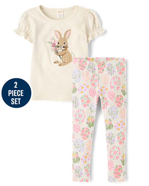 Girls Floral Easter 2-Piece Outfit Set- Enchanted Garden - lbl_product_image_view_1