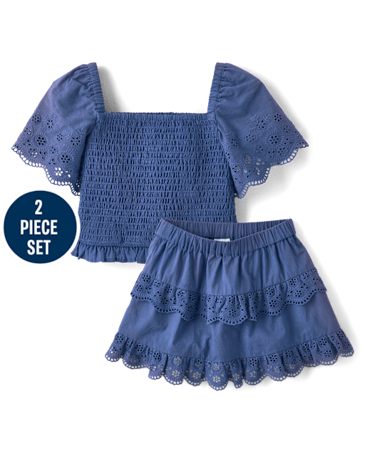 Girls Embroidered Eyelet 2-Piece Outfit Set - Driftwood Bay - lbl_product_image_view_1