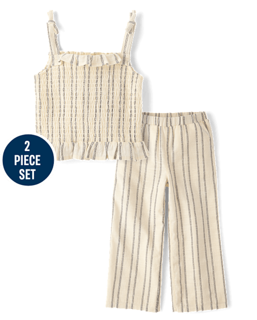 Girls Striped Textured 2-Piece Outfit Set - Driftwood Bay - lbl_product_image_view_1