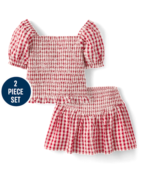 Girls Gingham Seersucker 2-Piece Outfit Set - Nantucket Charm - lbl_product_image_view_1