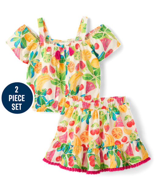 Girls Fruit Tassel 2-Piece Outfit Set - Amalfi Coast - view 1