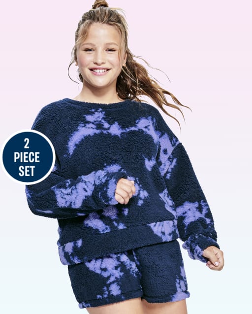 Tween Girls Tie Dye Cozy Fleece Pajamas