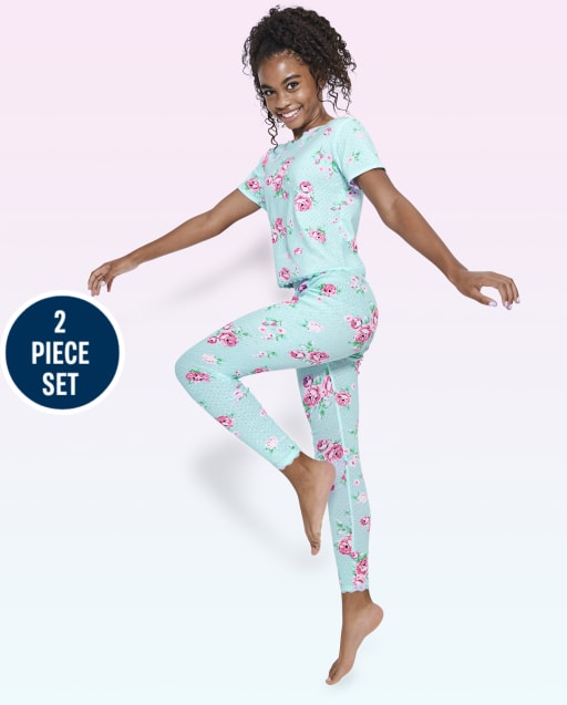 Girls Floral Cotton Pajamas