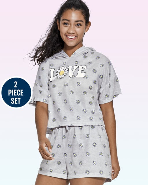 Tween Girls Daisy French Terry Pajamas