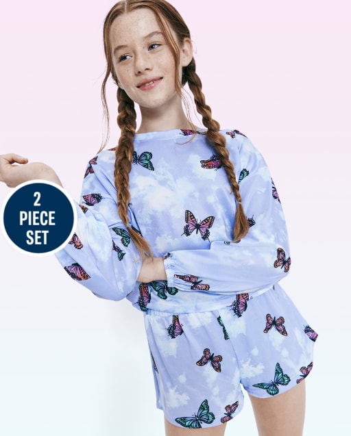 Tween Girls Tie Dye Butterfly Pajamas