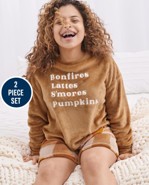 Tween Girls Bonfire Fleece Pajamas