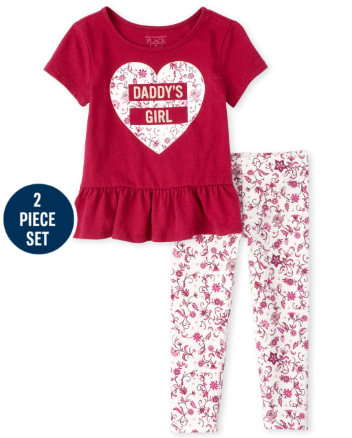 Ensemble de tenue de leggings à fleurs pour petites filles