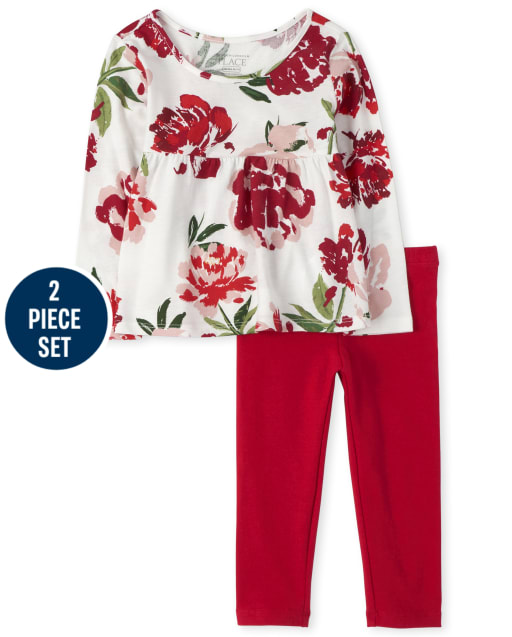 Toddler Girls Floral Outfit Set