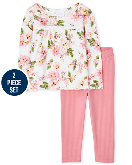 Toddler Girls Floral Tiered 2-Piece Set