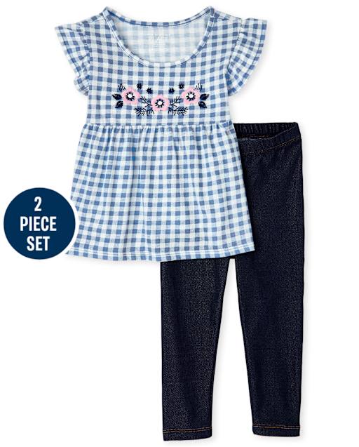 Ensemble 2 pièces vichy pour toute-petite fille