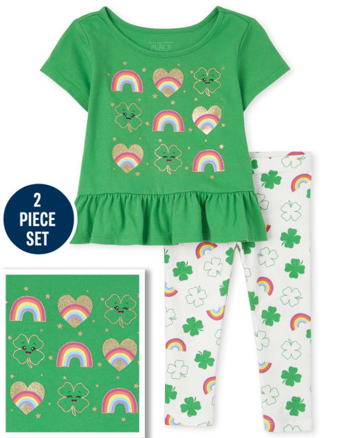 Toddler Girls St. Patrick's Day Peplum 2-Piece Set