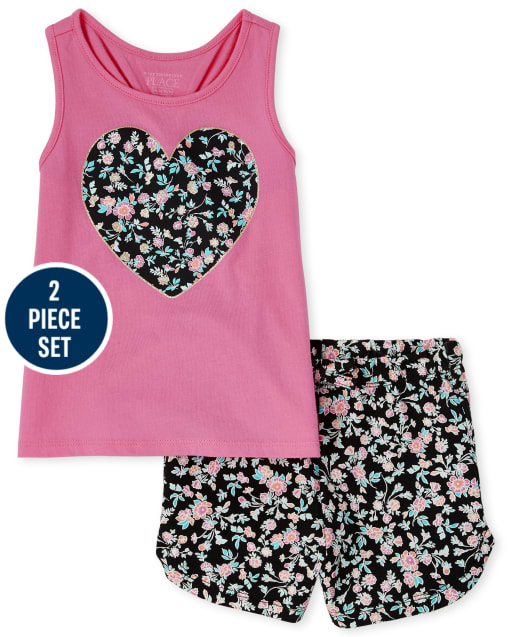Toddler Girls Heart Floral 2-Piece Set
