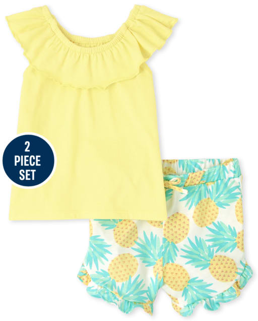 Toddler Girls Floral Ruffle 2-Piece Set
