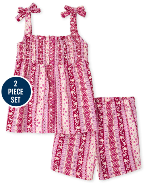 Toddler Girls Floral Smocked 2-Piece Set