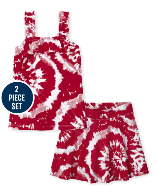 Girls Canada Day Tie Dye 2-Piece Set