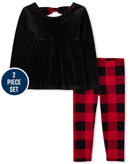 Ensemble 2 pièces à carreaux Buffalo pour petites filles