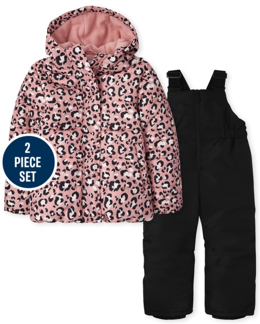 Ensemble de neige 2 pièces léopard pour filles