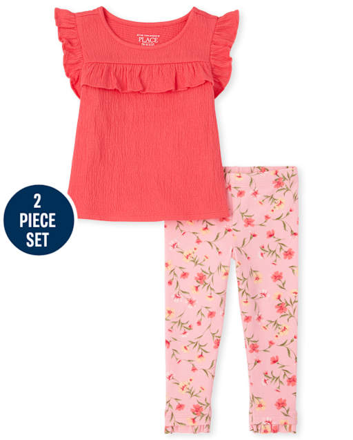 Toddler Girls Floral Ruffle 2-Piece Set
