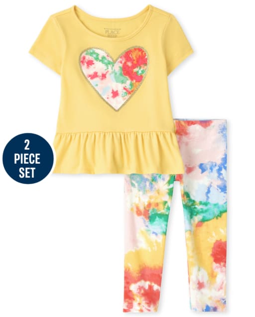 Toddler Girls Tie Dye Heart 2-Piece Set