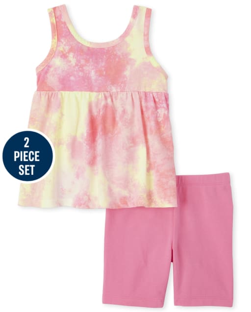 Toddler Girls Tie Dye Babydoll 2-Piece Set
