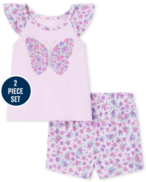 Conjunto de 2 piezas de mariposas para niñas pequeñas