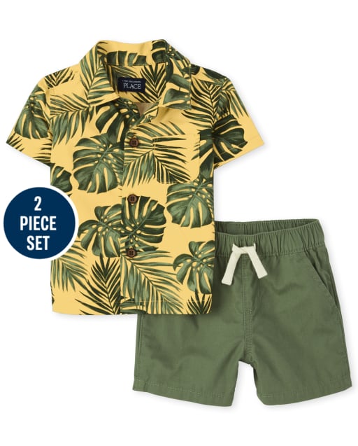 Baby Boys Plaid Poplin 2-Piece Set