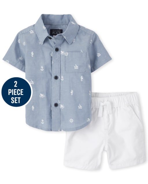 Baby Boys Plaid Poplin 2-Piece Set
