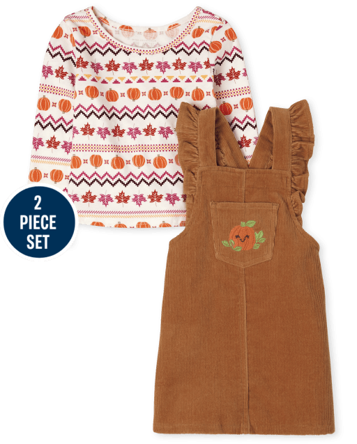 Conjunto de 2 piezas de calabaza para niñas pequeñas