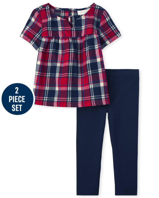 Toddler Girls Plaid 2-Piece Set