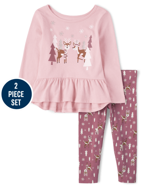 Toddler Girls Reindeer 2-Piece Set