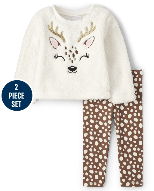 Conjunto de 2 piezas de reno para niñas pequeñas