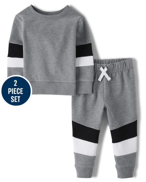 Ensemble 2 pièces à blocs de couleurs pour tout-petits garçons