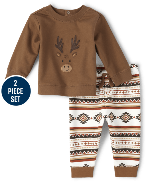 Baby Boys Reindeer 2-Piece Playwear Set