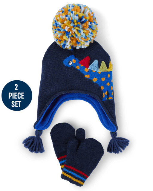 Toddler Boys Dino Pom Pom Hat