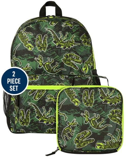 Boys Dino Backpack And Lunchbox Set