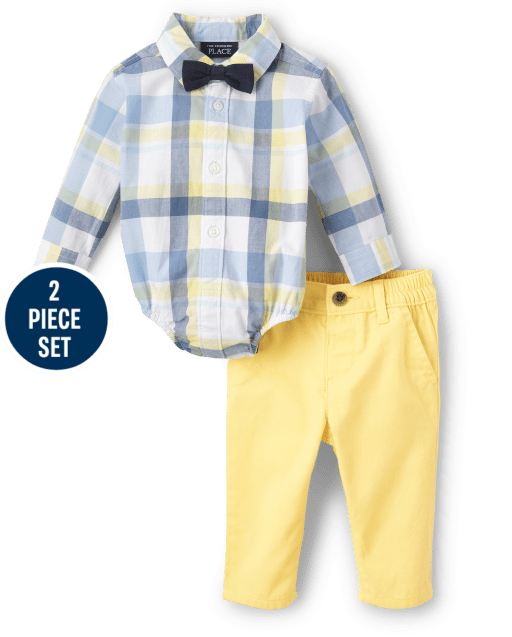 Baby Boys Dad And Me Plaid Poplin Outfit Set