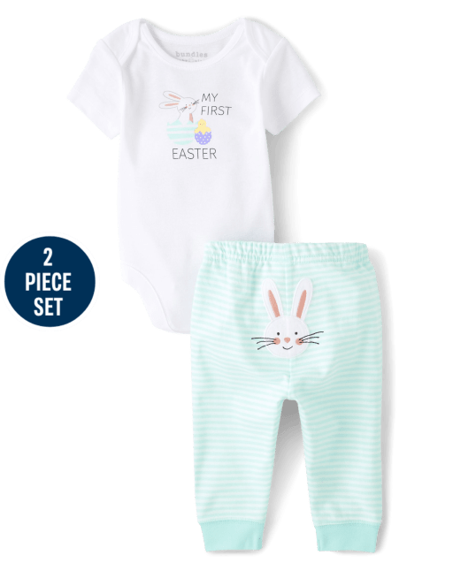 Conjunto de ropa de juego de 2 piezas unisex Baby First Easter