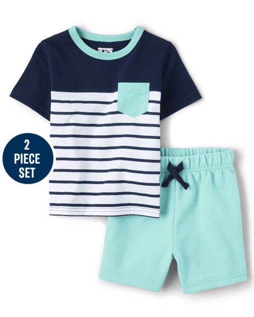 Baby And Toddler Boys Colorblock 2-Piece Set