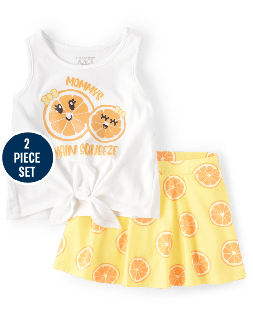 Toddler Girls Orange 2-Piece Set
