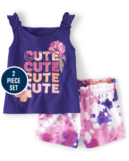 Toddler Girls Cute Tie Dye 2-Piece Set