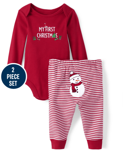 Ensemble de vêtements de jeu 2 pièces unisexe pour bébé Premier Noël