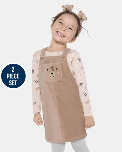 Toddler Girls Bear 2-Piece Outfit Set