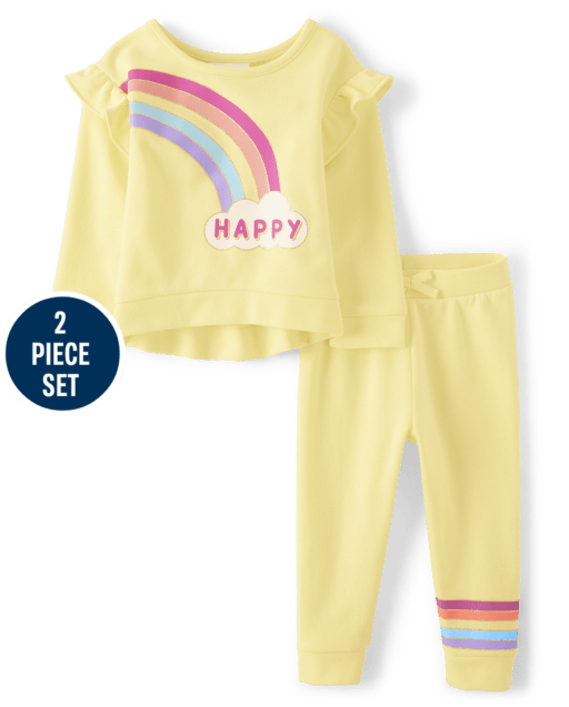 Toddler Girls Rainbow 2-Piece Outfit Set