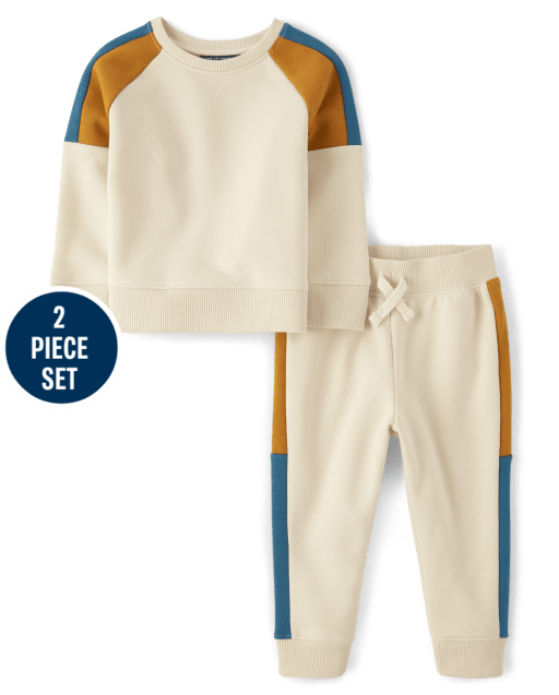 Toddler Boys Colorblock Fleece 2-Piece Outfit Set