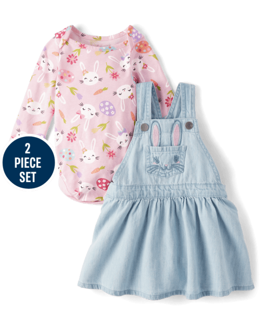 Baby Girls Bunny Skirtall 2-Piece Playwear Set