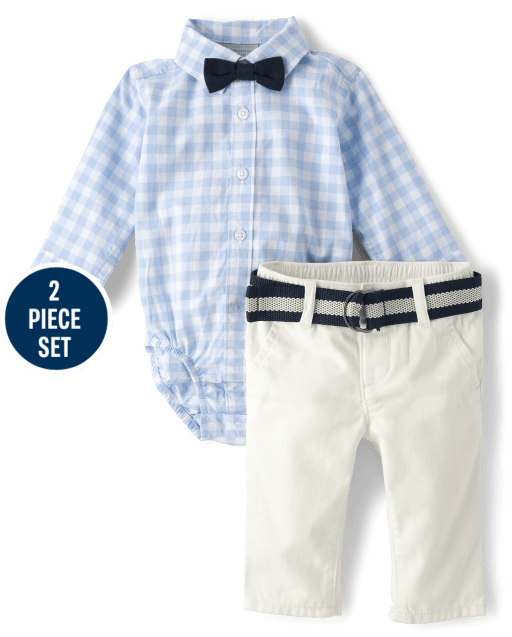 Baby Boys Dad And Me Gingham Poplin 2-Piece Outfit Set