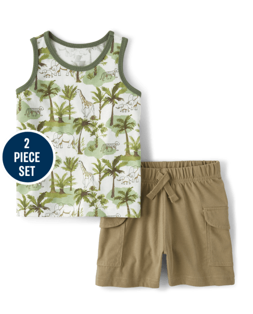 Baby And Toddler Boys Safari Tree 2-Piece Outfit Set