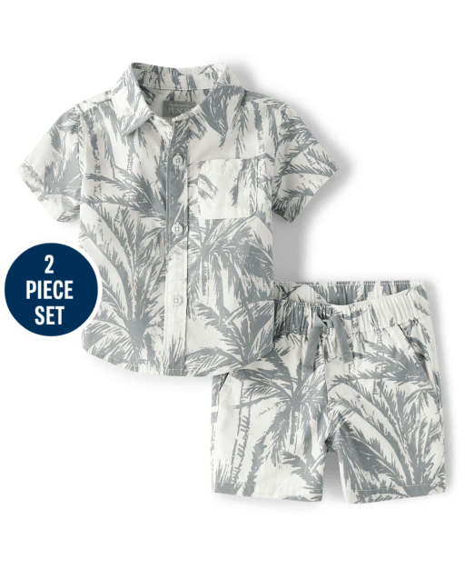 Baby Boys Matching Family Palm Tree 2-Piece Outfit Set