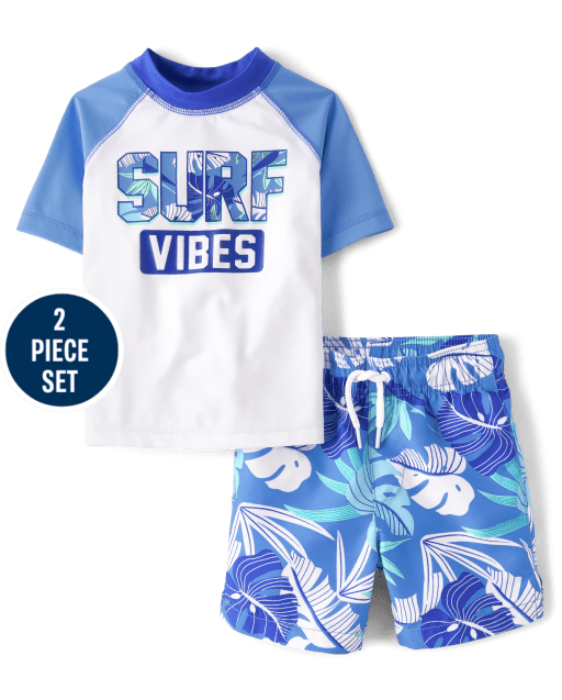 Baby And Toddler Boys Surf Vibes Rashguard Swimsuit